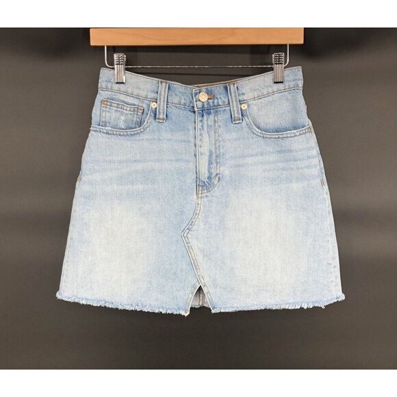Madewell Rigid Denim A-Line Mini Skirt Cutout Edition Womens 26 Retro Cowgirl - Picture 1 of 10